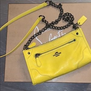 Coach yellow chain crossbody bag